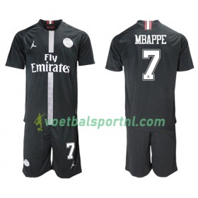 Paris Saint-Germain Mbappé 7 Jodan Zwart Kind Third Tenue 2018-19